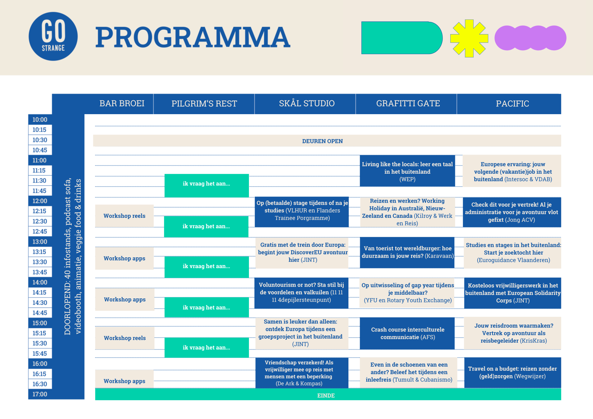 timetable Go Strange event 2024